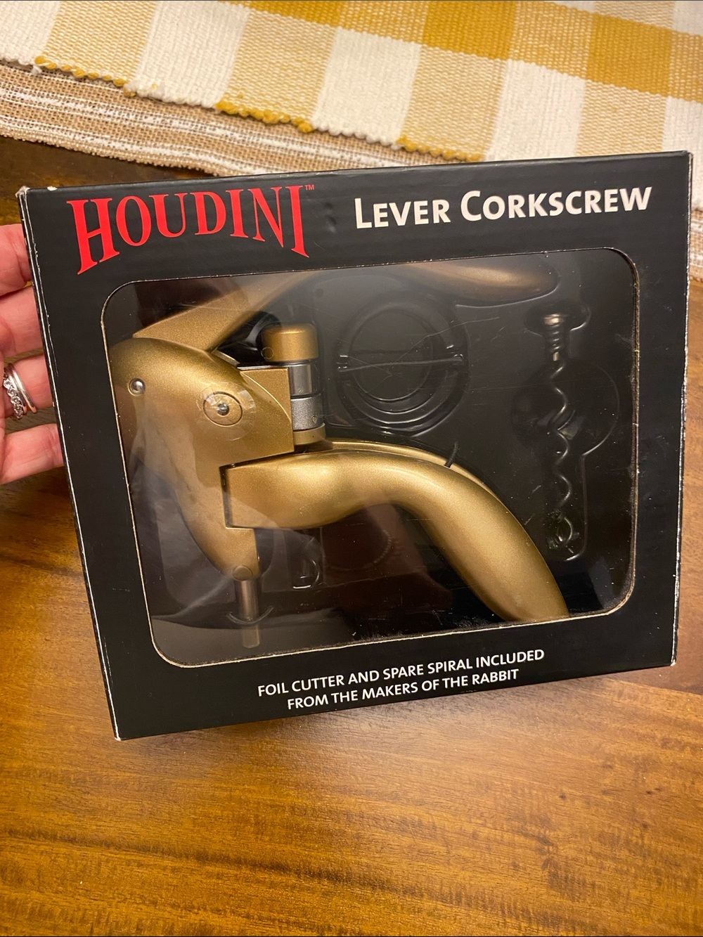 Houdini Gold Lever Corkscrew - Premium Wine Opener